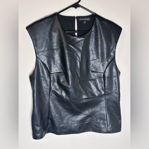 Studio Bagdley Mischka women’s Black faux leather sleeveless to size large